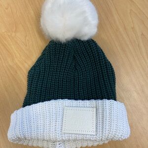 Love Your Melon Forest Green and White Beanie